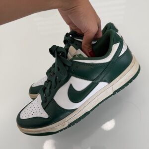 Nike Forest Green and White Sneakers